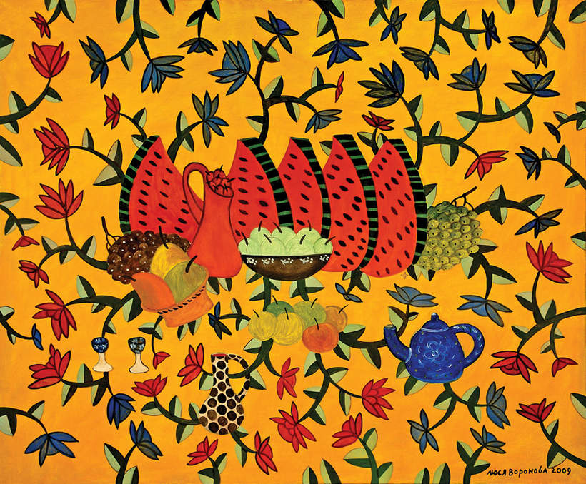 Люся Воронова, «Натюрморт с красным кувшином», 2009