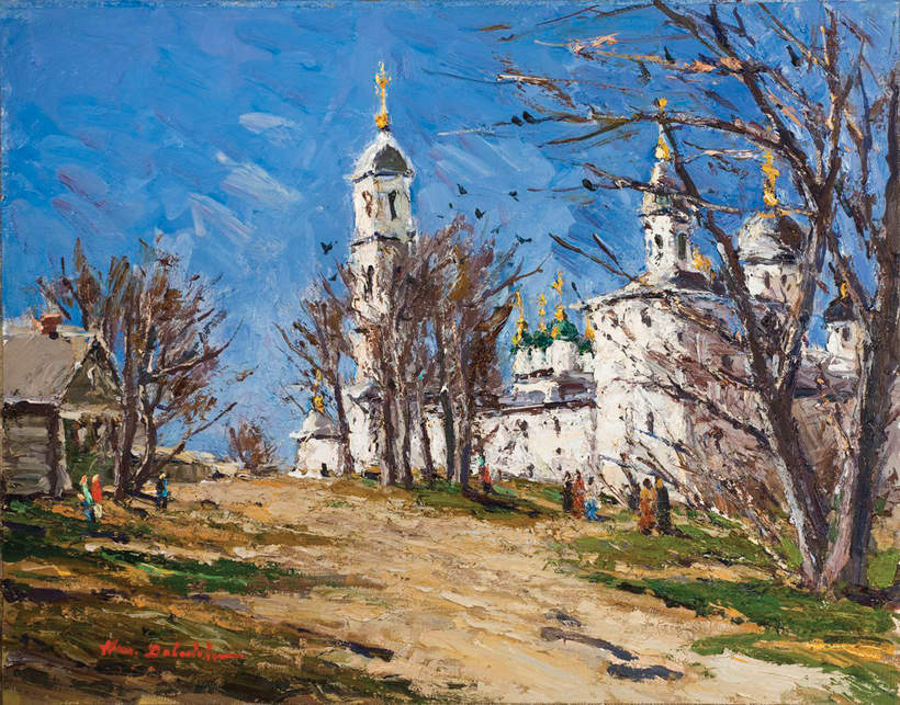 Надвратная церковь Никитского монастыря. Переславль. Холст, масло. 51х66. 2021 г.