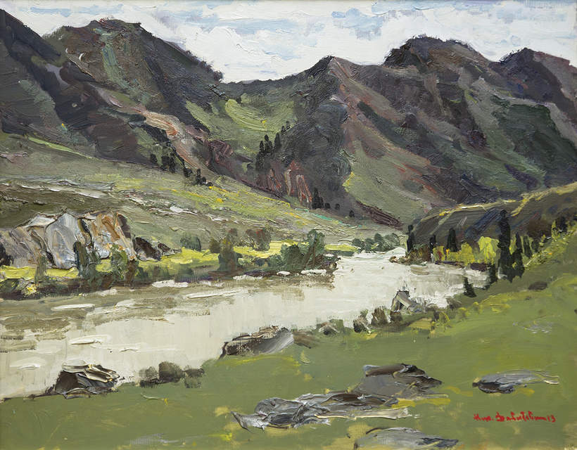 Катунь у посëлка Иня. Алтай. Холст, масло. 41х51. 2013 г.