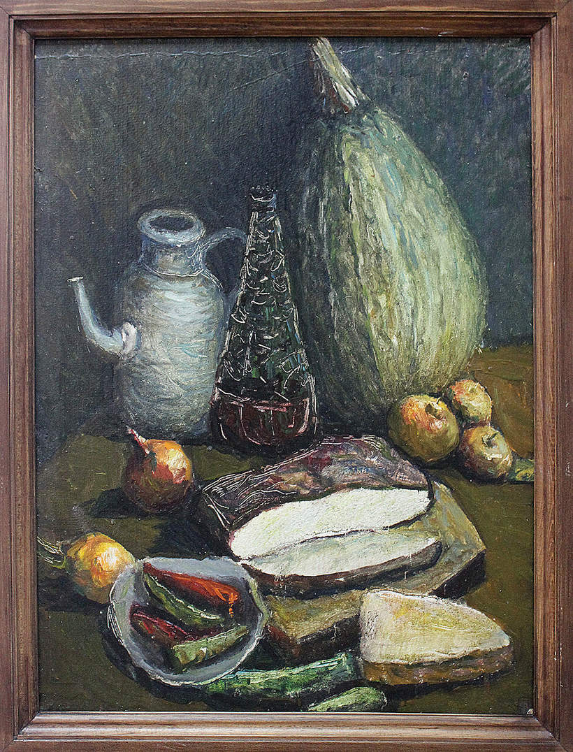 Хлебников Николай, «Тыква». Масло, картон. 51х36 см. 1967 г.