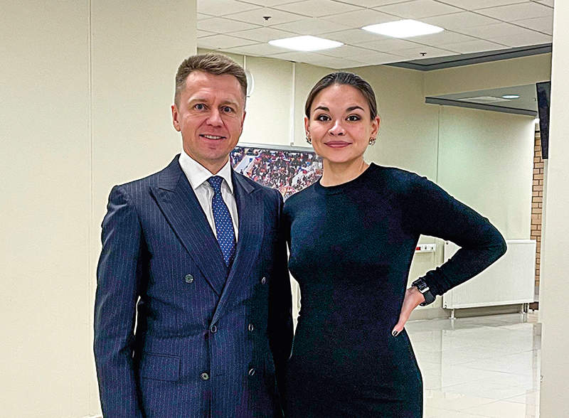 Михаил Петешов с Ксенией Шойгу, президентом Федерации триатлона России